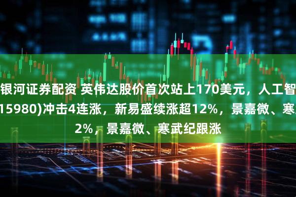 银河证券配资 英伟达股价首次站上170美元，人工智能ETF(515980)冲击4连涨，新易盛续涨超12%，景嘉微、寒武纪跟涨